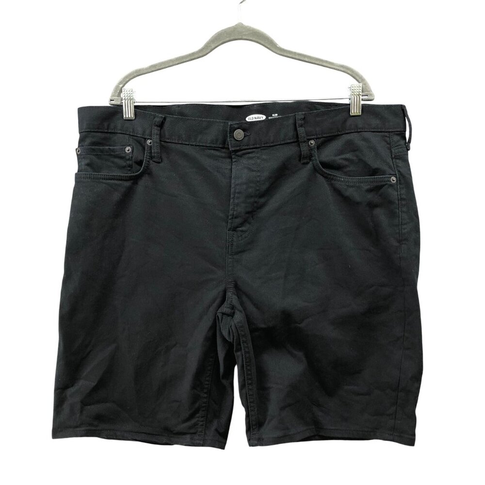 Old‎ Navy 9'' Slim Jean Shorts Mens Size 40 Black Slim Built In Flex Denim Short